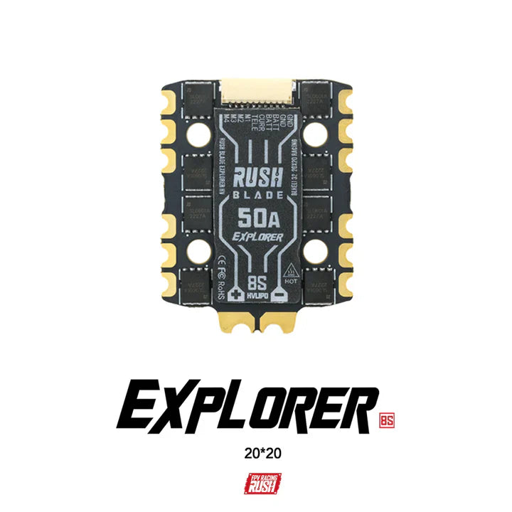 Регулятор швидкості RUSHFPV Rush Blade 50A Explorer 8S 4-in-1 ESC (20×20)