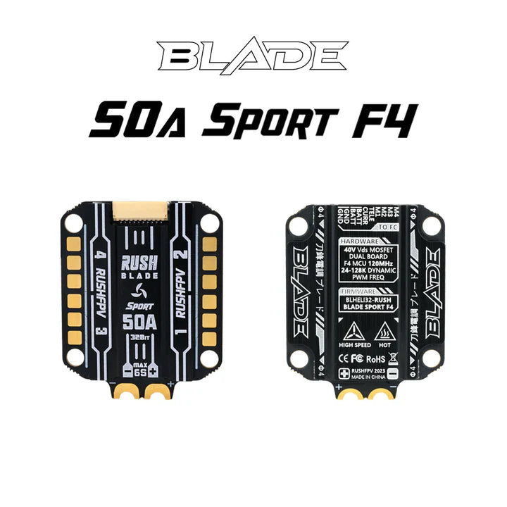 Регулятор швидкості RUSHFPV Rush Blade 50A Sport F4 BLHeli32 4-in-1 ESC